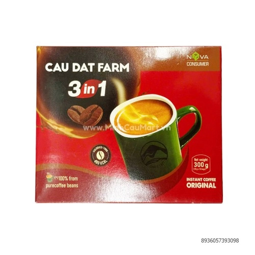 Cà phê hòa tan Cầu Đất Farm 3in1 hộp stick 20g