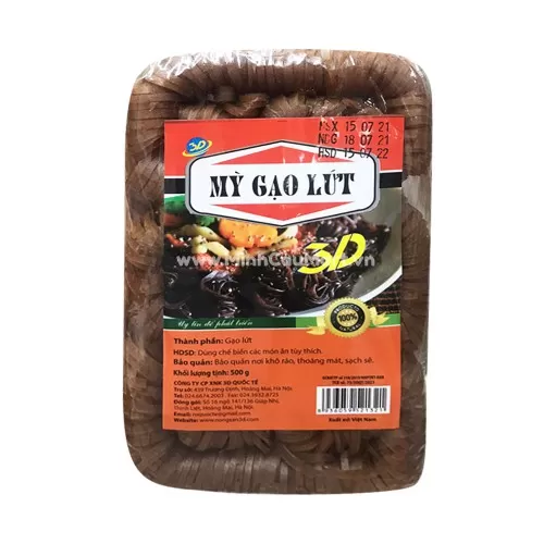 Mỳ Gạo Lứt 3D 500g