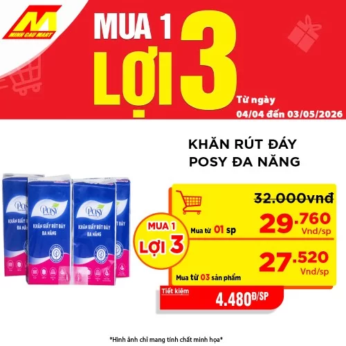 Khăn rút đáy Posy đa năng