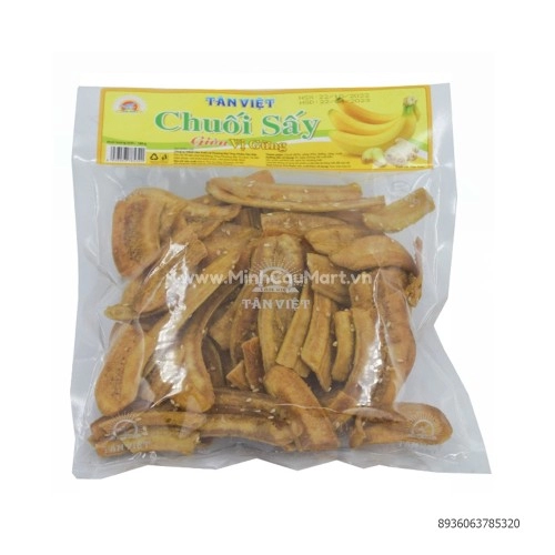 Chuối sấy vị gừng Tân Việt 180g Chuối sấy vị gừng Tân Việt 180g