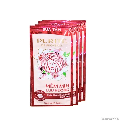 Sữa Tắm Dây Purite Mền Mịn Lưu Hương Hoa Anh Đào 6g/12 gói 