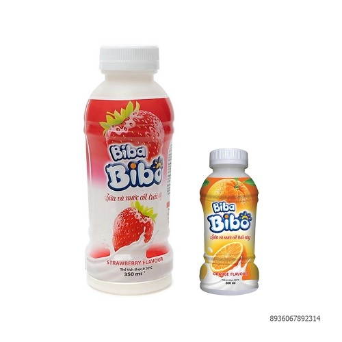 Sữa cam, dâu Bibabibo 350ml  Sữa cam, dâu Bibabibo 350ml