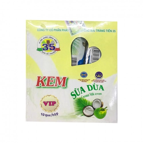 Kem ngon 35 vị sữa dừa 10que/hộp 