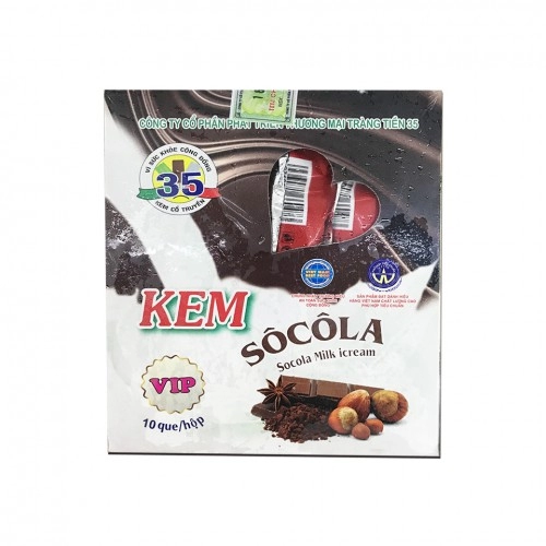 Kem ngon 35 vị socola 10que/hộp  Kem ngon 35 vị socola 10que/hộp