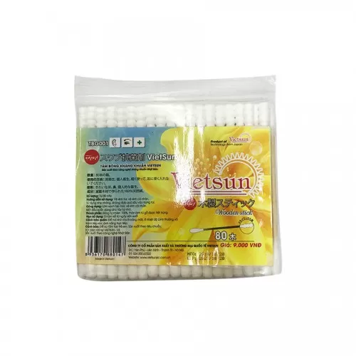 Bông tai người lớn lõi gỗ Vietsun 80 que 