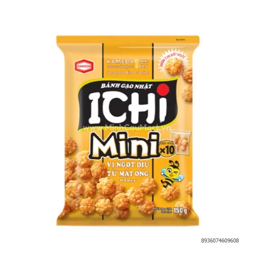 Bánh gạo ichi Mini vị mật ong150Gr                                                                                           Bánh gạo ichi Mini vị mật ong150Gr