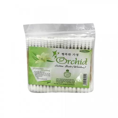 Bông tăm Orchid thân gỗ gói 100que 
