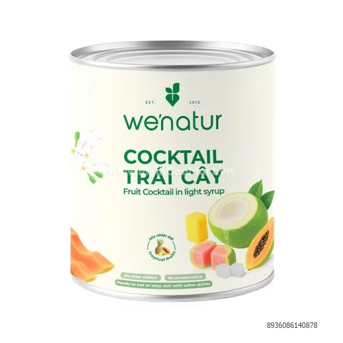 Cocktail trái cấy wenatur lon 565g                                                                                                                                                                                                                        