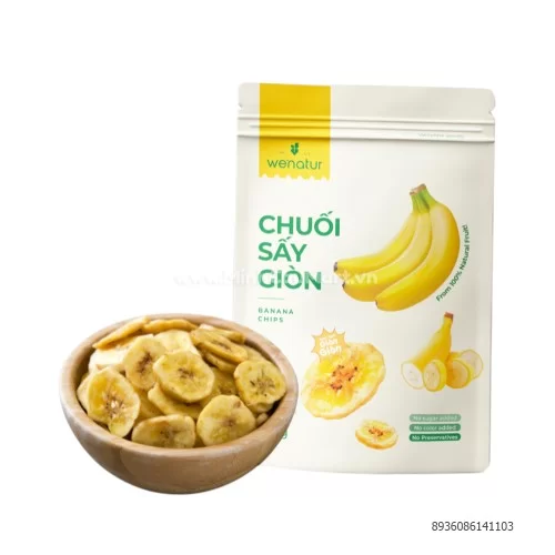 Chuối sấy giòn gói 100g          Chuối sấy giòn gói 100g
