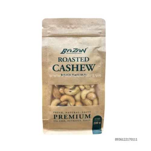 Hạt điều rang muối vỏ lụa túi zip 200g                                                                                                                                                                                                                    