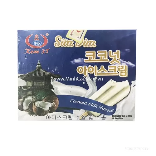 Kem Tràng Tiền 35 Sữa Dừa 10 Que/Hộp Kem Tràng Tiền 35 Sữa Dừa 10 Que/Hộp