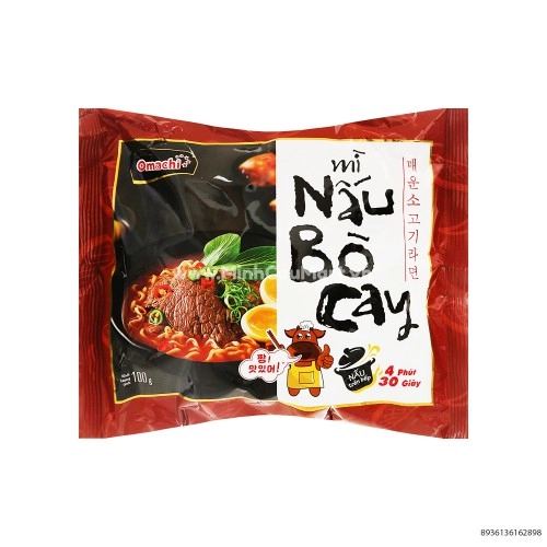 Mì Omachi Nấu Bò Cay 100Gr 