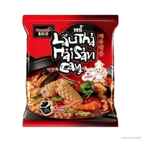 Mỳ lẩu thả Hải Sản cay Omachi 108g