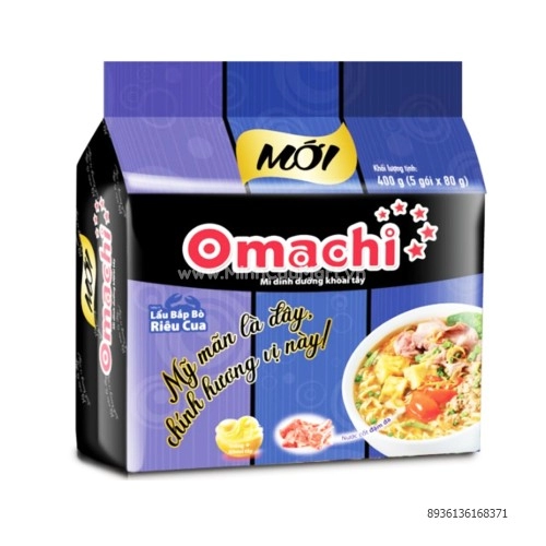 Mì dinh dưỡng khoai tây Omachi Hương vị lẩu bắp bò riêu cua bịch 5 gói Mì dinh dưỡng khoai tây Omachi Hương vị lẩu bắp bò riêu cua bịch 5 gói