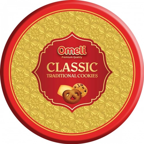 Bánh Quy Omeli Classic Traditional Hộp Tròn 362g Bánh Quy Omeli Classic Traditional Hộp Tròn 362g