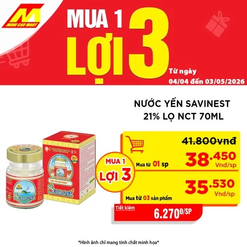Nước yến Savinest 21% lọ NCT 70ml                                                                                                                                                                                                                         