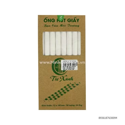 Ống hút giấy size 12X197/24 ống Ống hút giấy size 12X197/24 ống