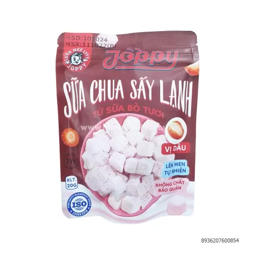 Sữa chua sấy lạnh Joppy vị dâu 20G  Sữa chua sấy lạnh Joppy vị dâu 20G
