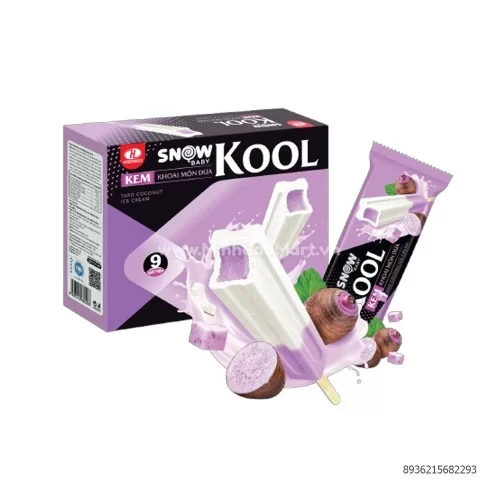 Kem SnowBaby KOOL HL vị khoai môn dừa 9 que / hộp Kem SnowBaby KOOL HL vị khoai môn dừa 9 que / hộp