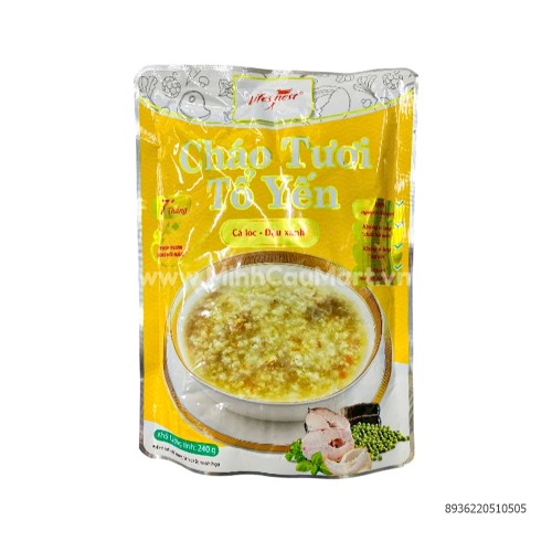 Cháo tươi tổ yến Cá Lóc đậu xanh LifesNest 240gr Cháo tươi tổ yến Cá Lóc đậu xanh LifesNest 240gr