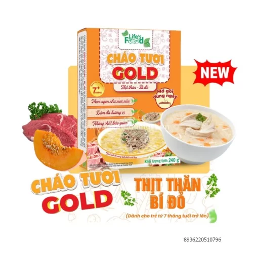 Cháo tươi Gold thịt thăn bí đỏ LifesNest 240g                                                                                                                                                                                                             