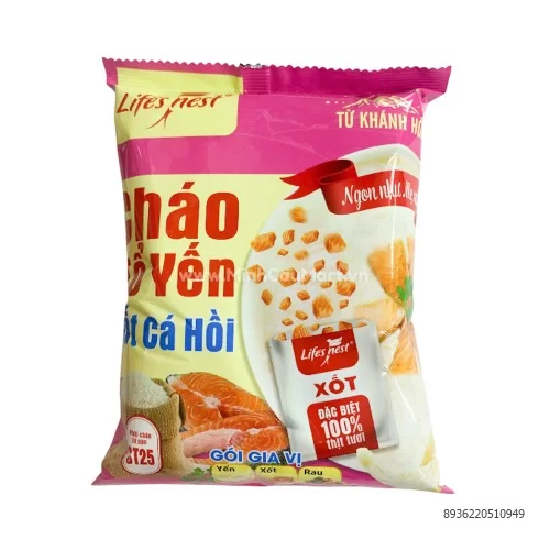 Cháo tổ yến xốt cá hồi LifesNest 60g                                                                                                                                                                                                        Cháo tổ yến xốt cá hồi LifesNest 60g