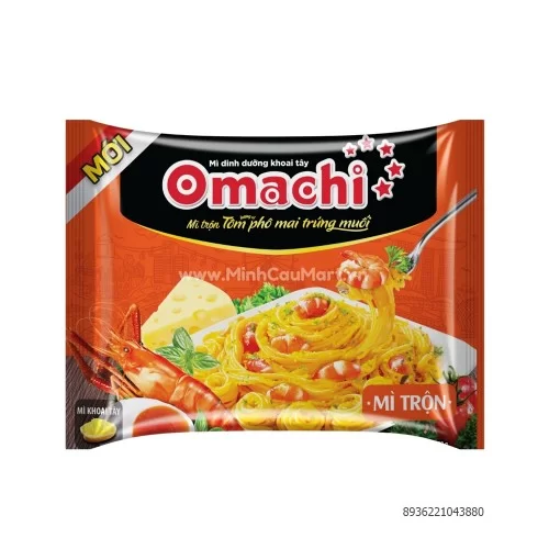 Mì dinh dưỡng Omachi trộn xốt tôm hương vị phomai trứng muối 92g   Mì dinh dưỡng Omachi trộn xốt tôm hương vị phomai trứng muối 92g