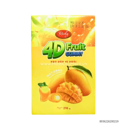 Kẹo dẻo 4D vị Xoài hộp 216g           