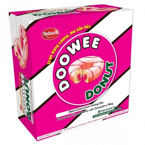 Bánh Rebisco Donut 300Gr vị Dâu  Bánh Rebisco Donut 300Gr vị Dâu