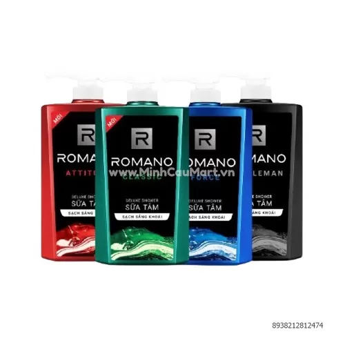 Sữa Tắm Romano Sạch Sảng Khoái Các Màu 650g Sữa Tắm Romano Sạch Sảng Khoái Các Màu 650g