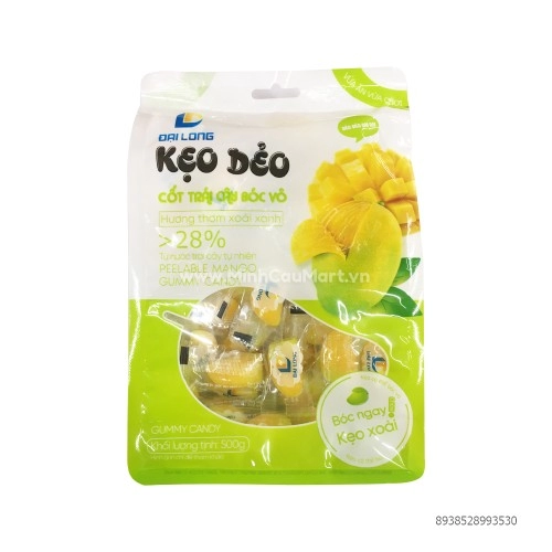 Kẹo dẻo Xoài Bóc Lột Vỏ Xoài Xanh Mềm 500g Đại Long