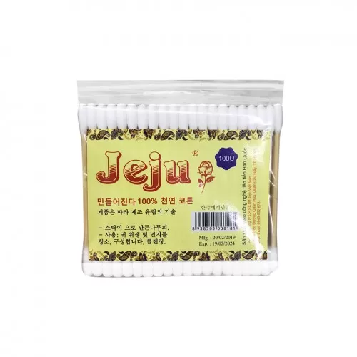 Bông gói gỗ Jeju 100 que gói vàng 