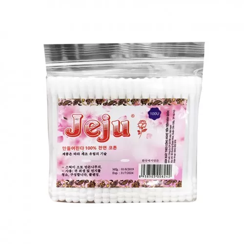 Bông tăm Jeiu TE gói 100que hồng 