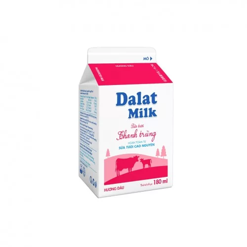 Sữa Tươi Thanh Trùng Hương Dâu Đà Lạt 180ml 