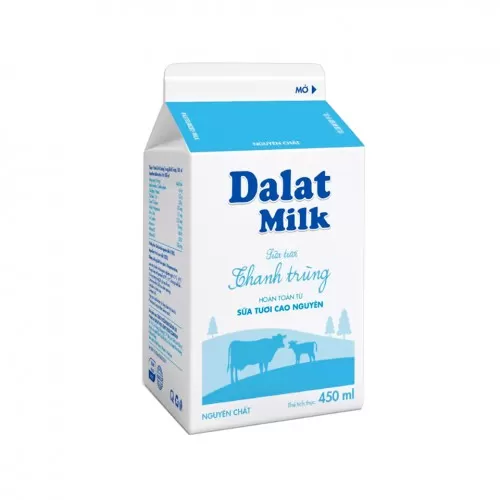 Sữa Tươi Thanh Trùng Không Đường Đà Lạt 450ml Sữa Tươi Thanh Trùng Không Đường Đà Lạt 450ml
