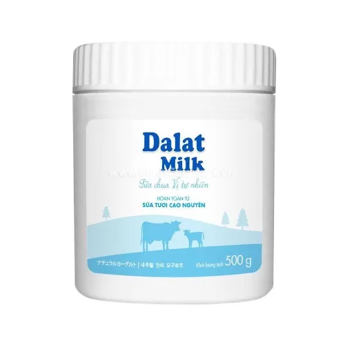 Sữa chua ăn vị tự nhiên đà lạt 500g  Sữa chua ăn vị tự nhiên đà lạt 500g