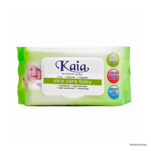 Kaia Skin Care Baby Khăn Ướt 80 Tờ 