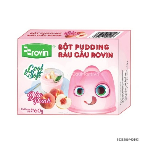 Bột Rau Câu Pha Sẵn Hương Đào Rovin Hộp 60g