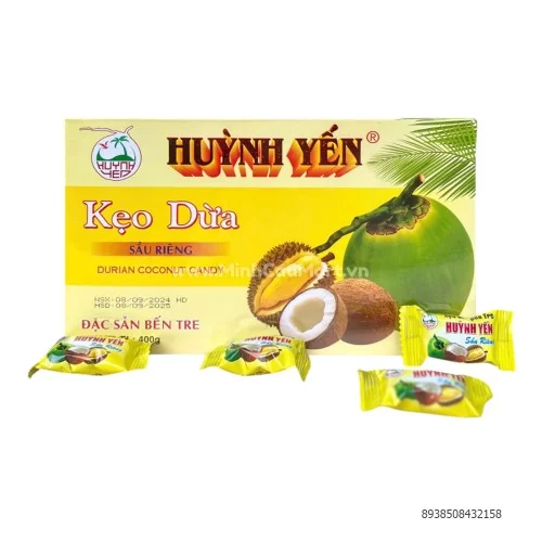 Kẹo dừa Huỳnh Yến vị sầu riêng 400g  