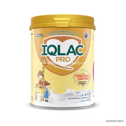 Sữa Bột IQ Pro Cao Lớn 900Gr Cho Trẻ 2- 9 Tuổi 