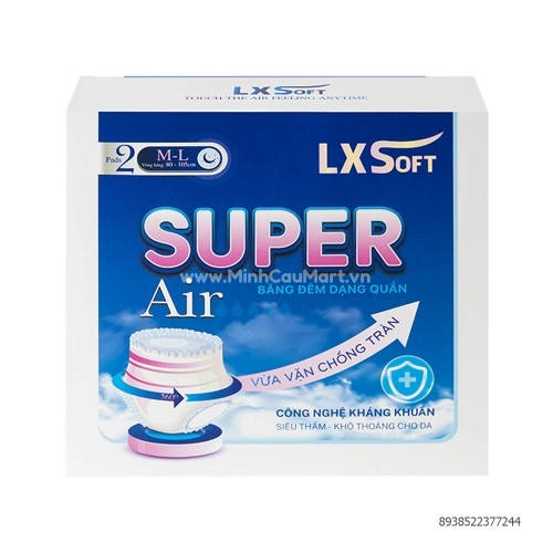 Băng Vệ Sinh Đêm Dạng Quần LXSoft M-L( Vòng Hông 80-105cm) 2 Miếng