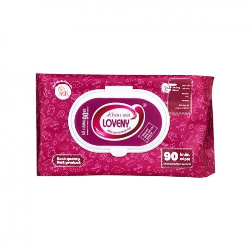 Khăn ướt loveny 90 tờ dành cho da nhạy cảm 