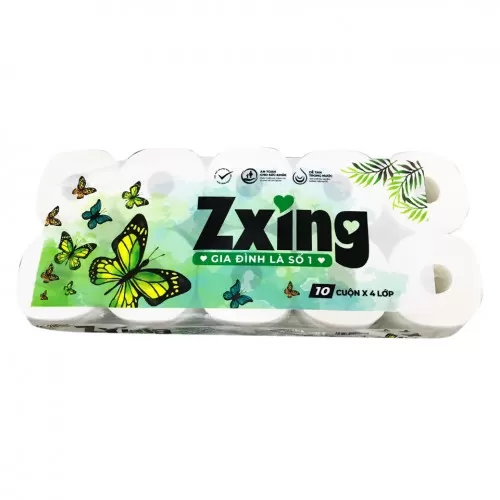 Giấy vệ sinh Zxing con bướm 492059 10 cuộn 4 lớp 
