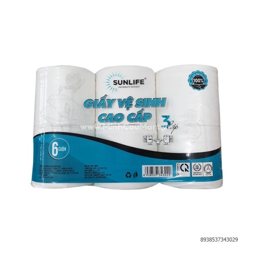 Giấy Sunlìfe 3lớp 6 cuộn có lõi