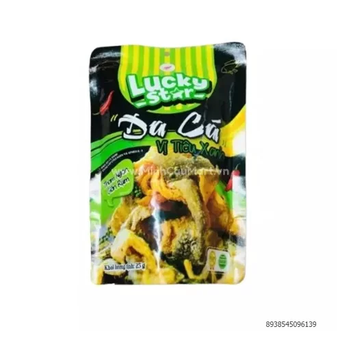 Snack Da Cá Lucky Star Vị Tiêu Xanh 25g