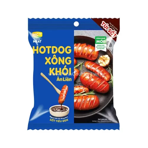 Hotdog xông khói sốt tiêu đen 
