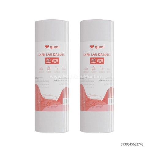 Khăn cuộn lau đa năng Gumi 50 khăn 25x25
