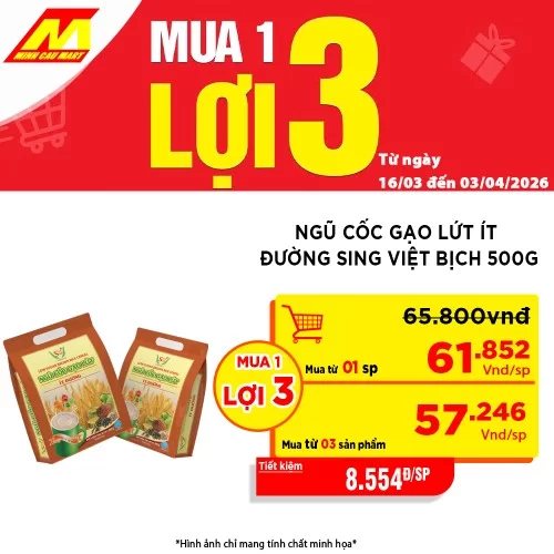 Ngũ cốc gạo lứt ít đường SIng Việt bịch 500g                                                                                                                                                                                                              