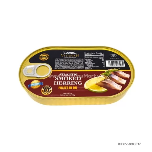 Cá trích ngâm dầu Vitafish premium 170g       Cá trích ngâm dầu Vitafish premium 170g