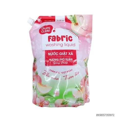 Nước Giặt Xả GUMi CLEAN 3.8kg/túi Hương Gió Xuân Nước Giặt Xả GUMi CLEAN 3.8kg/túi Hương Gió Xuân